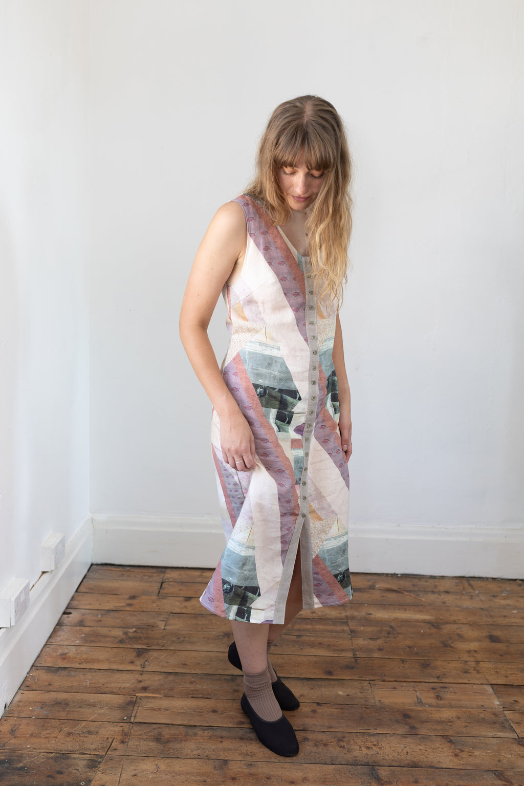Dress 03 Collage Printed Linen