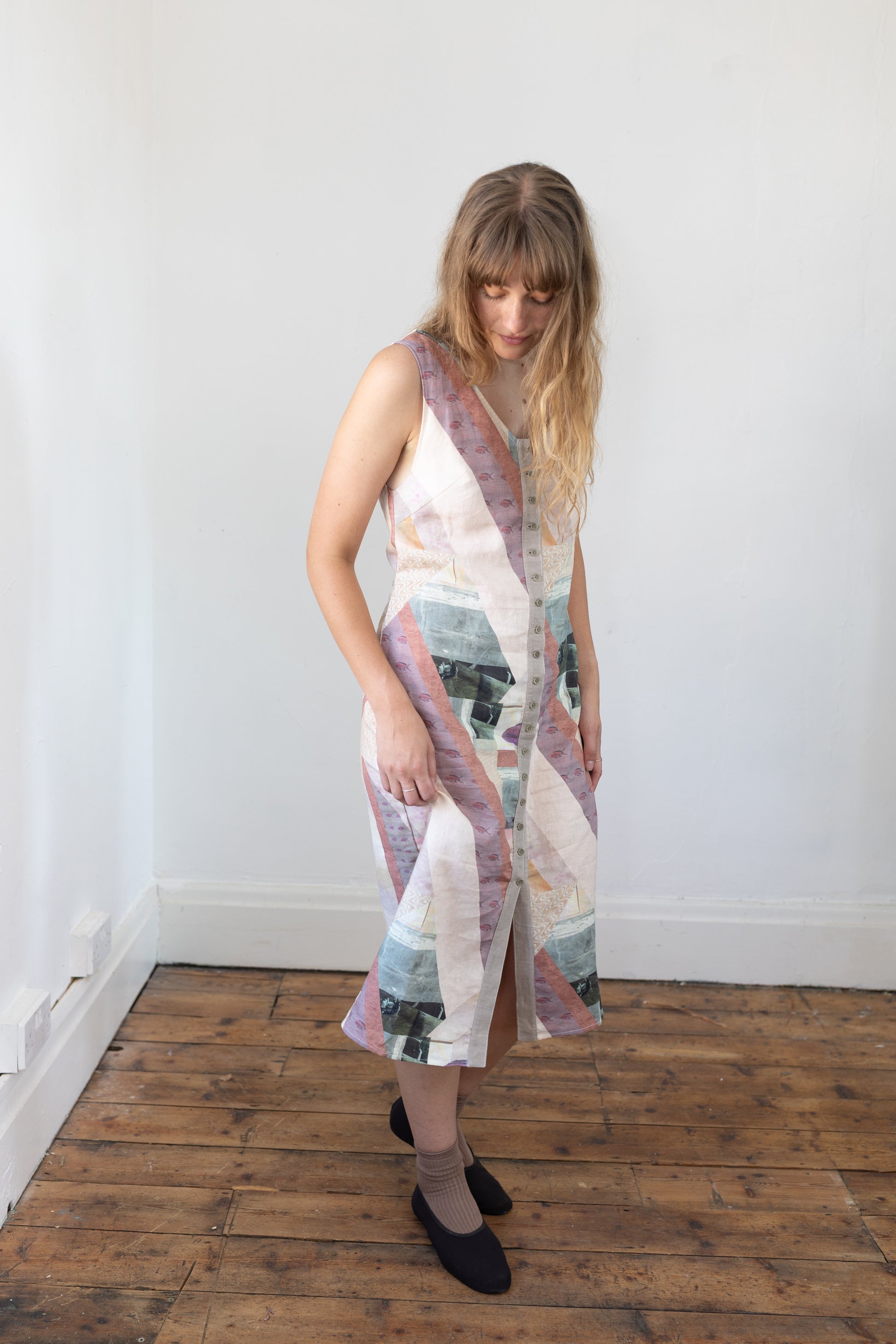 Dress 03 Collage Printed Linen
