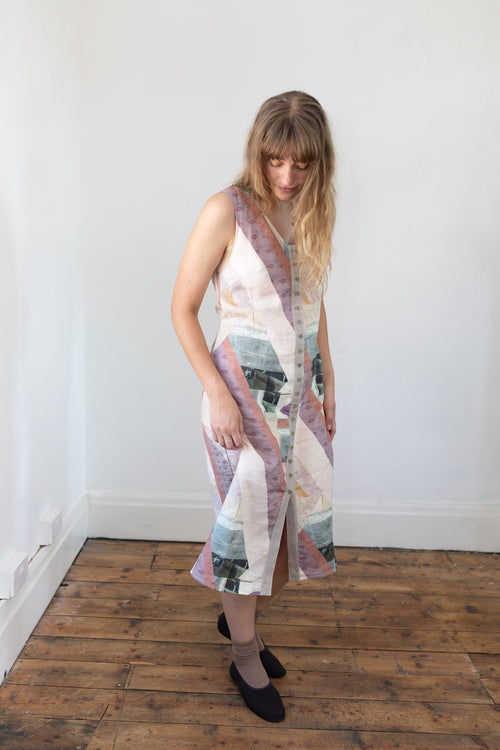 Dress 03 Collage Printed Linen