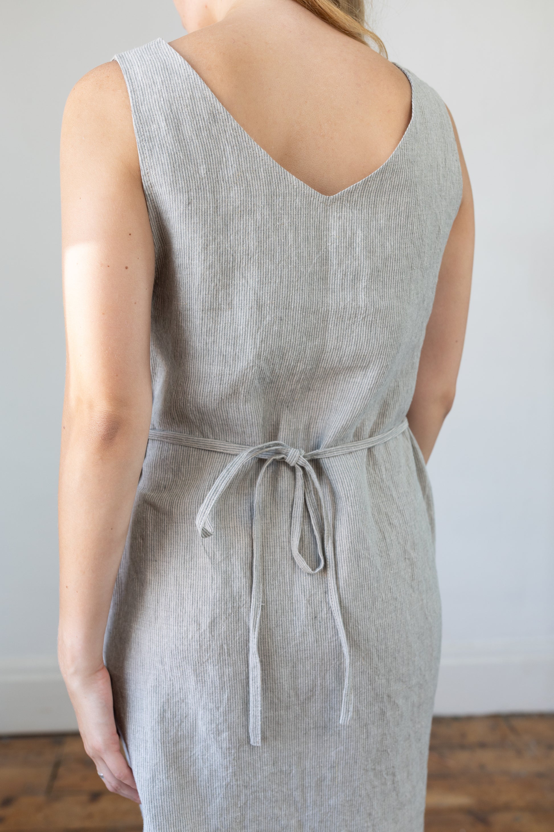 Dress 03 Green Stripe Linen