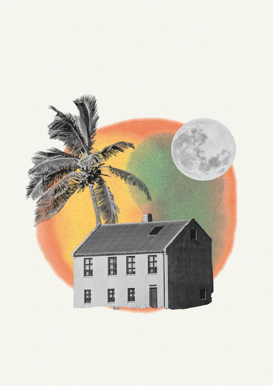 The Moon is Home Collage Print